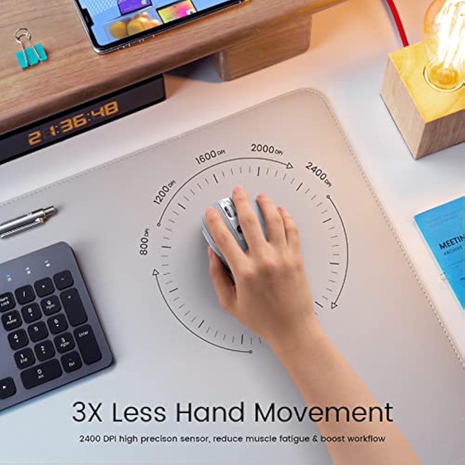 D-09 Wireless Mouse For Laptop - Ergonomic Plus Computer Usb Cordless Mice, Er