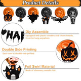 Halloween Decorations Set with Happy Halloween Banner Black Glitter Skull Garland Swirls