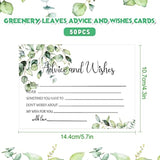 50 Pcs Advice And Wishes Cards, Uncoated Wedding Advice Cards Heavyweight Printed Guestbook For The Bride And Groom, Baby Shower, Wedding Shower, Birthday Party(Leaf Theme)