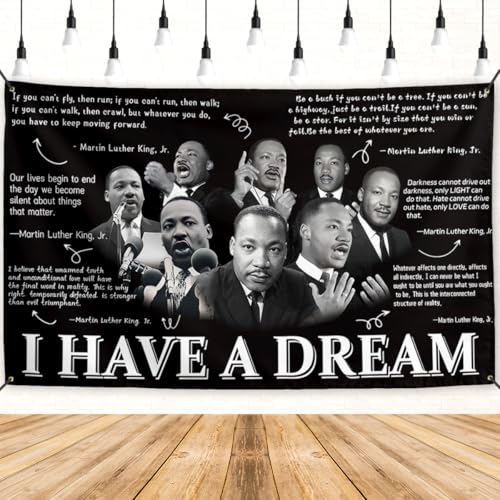 Martin Luther King Backdrop 71×43 Inch African American MLK Day Party Decor