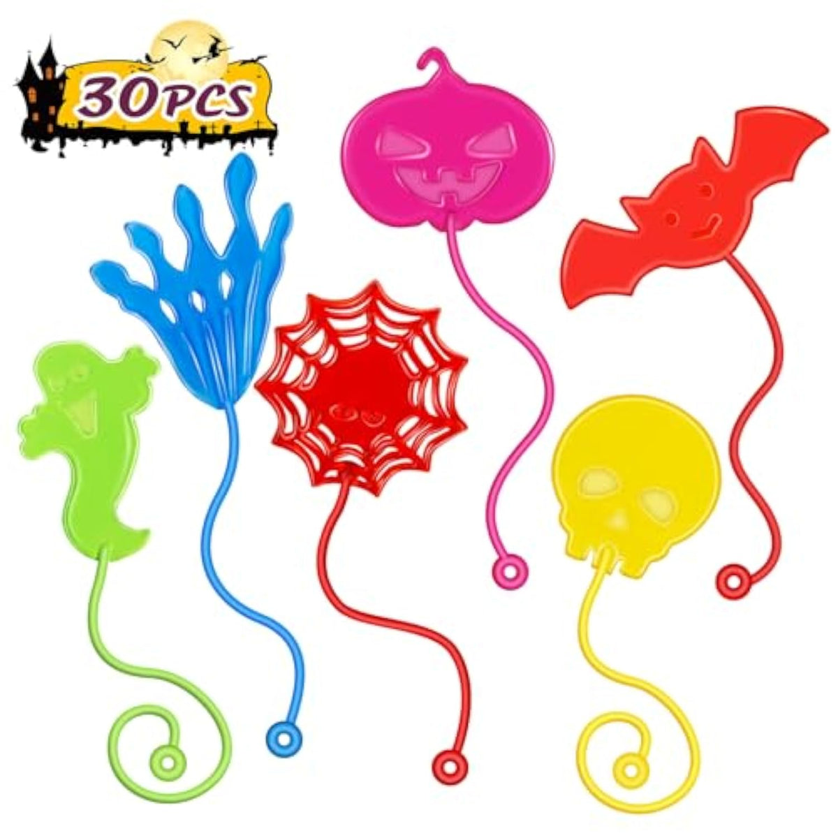 30 Pcs Sticky Hands Bulk Halloween Party Favors For Kids 4-8 8-12 Slappy Hand Toys,Goody Bag Stuffers,Bulk Birthday Favors,Small Prizes For Classroom,Treasure Box,Halloween Pinata Stuffers Gift Bag