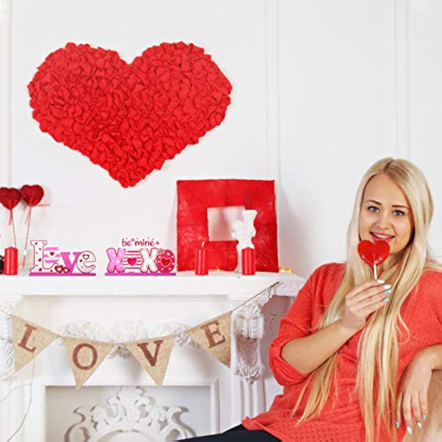 3 Pcs Valentine'S Day Wooden Table Sign Decorations For Home, Valentine Table Centerpiece For Dining Room Office Desk Tabletop Wedding Engagement Anniversary Party Supplies Gifts(Pink)