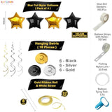 New Year’s Eve 2026 Party Supplies Huge Set 112 Black Gold Balloon Arch Kit