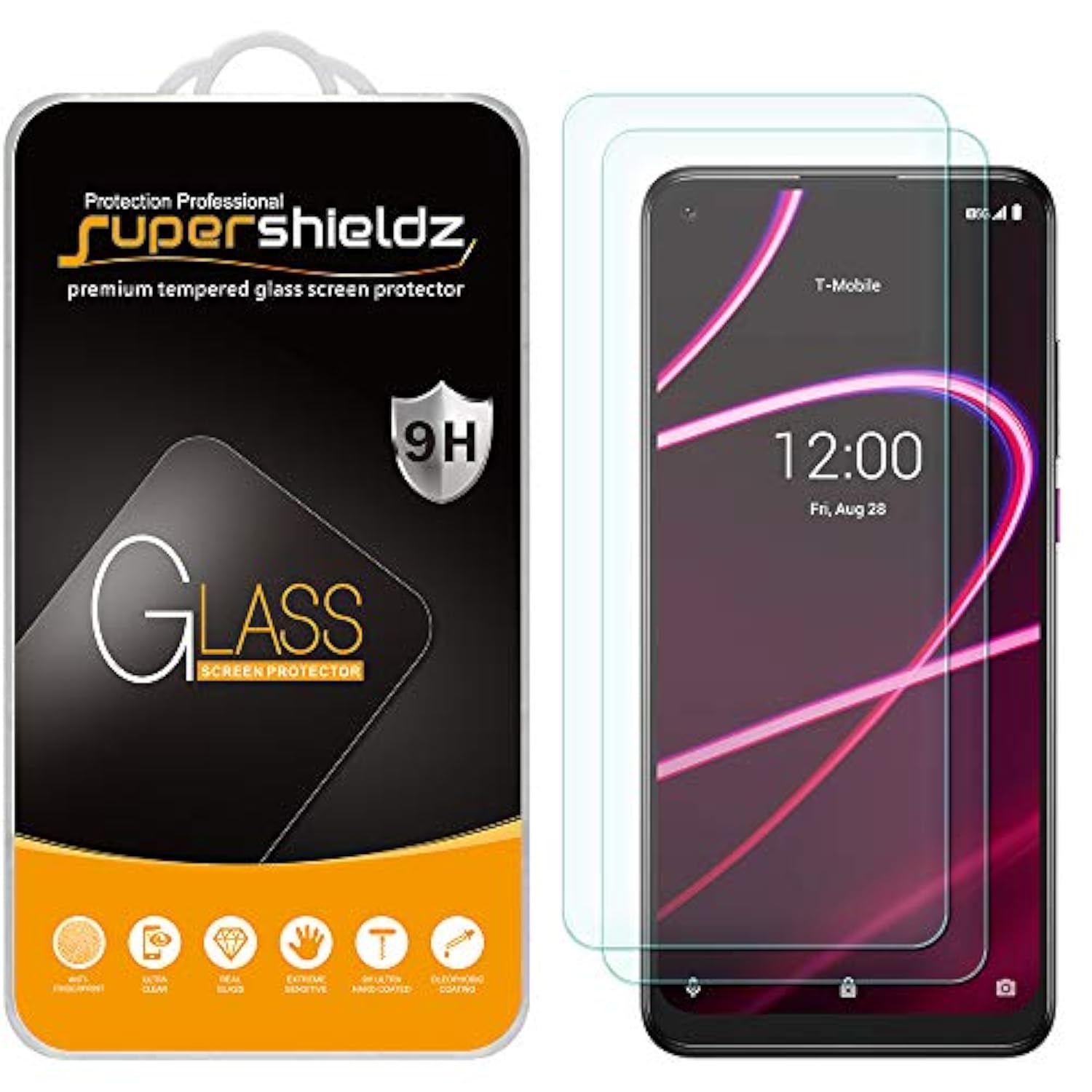 (2 Pack) Designed For T-Mobile (Revvl 5G) Tempered Glass Screen Protector, Anti Scratch, Bubble Free