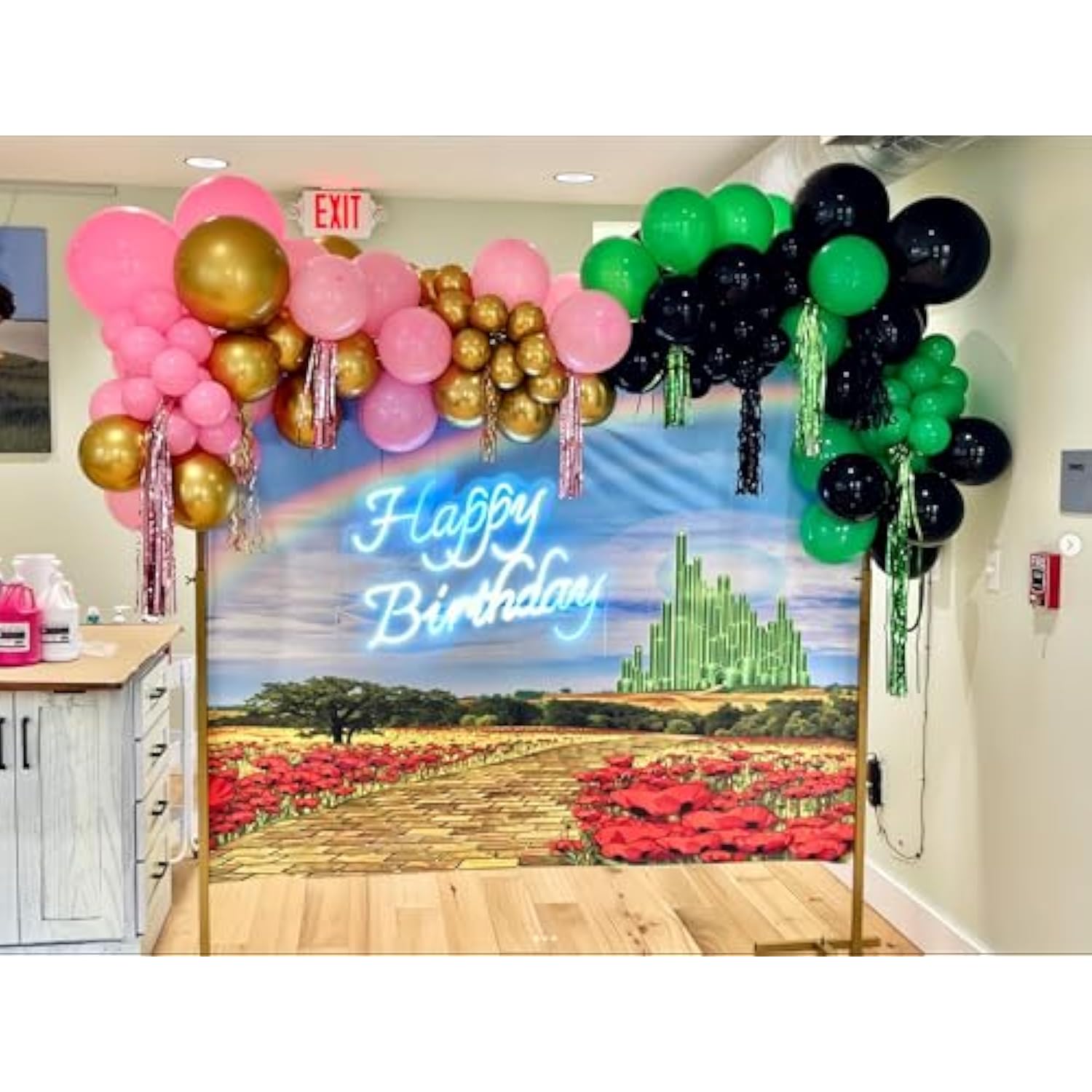 Pink And Green Balloons, 50 Pcs 12 Inch Pastel Pink And Green Balloons, White And Metallic Gold Latex Balloon For Witch Birthday Party Wedding Baby Shower Pajama Party Decor