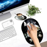 Mouse Pad, Computer Mouse Pad, Portable Office Non-Slip Rubber Base Wireless Mouse Pad, Laptop, Games, Office And Home, La Rose Blanche