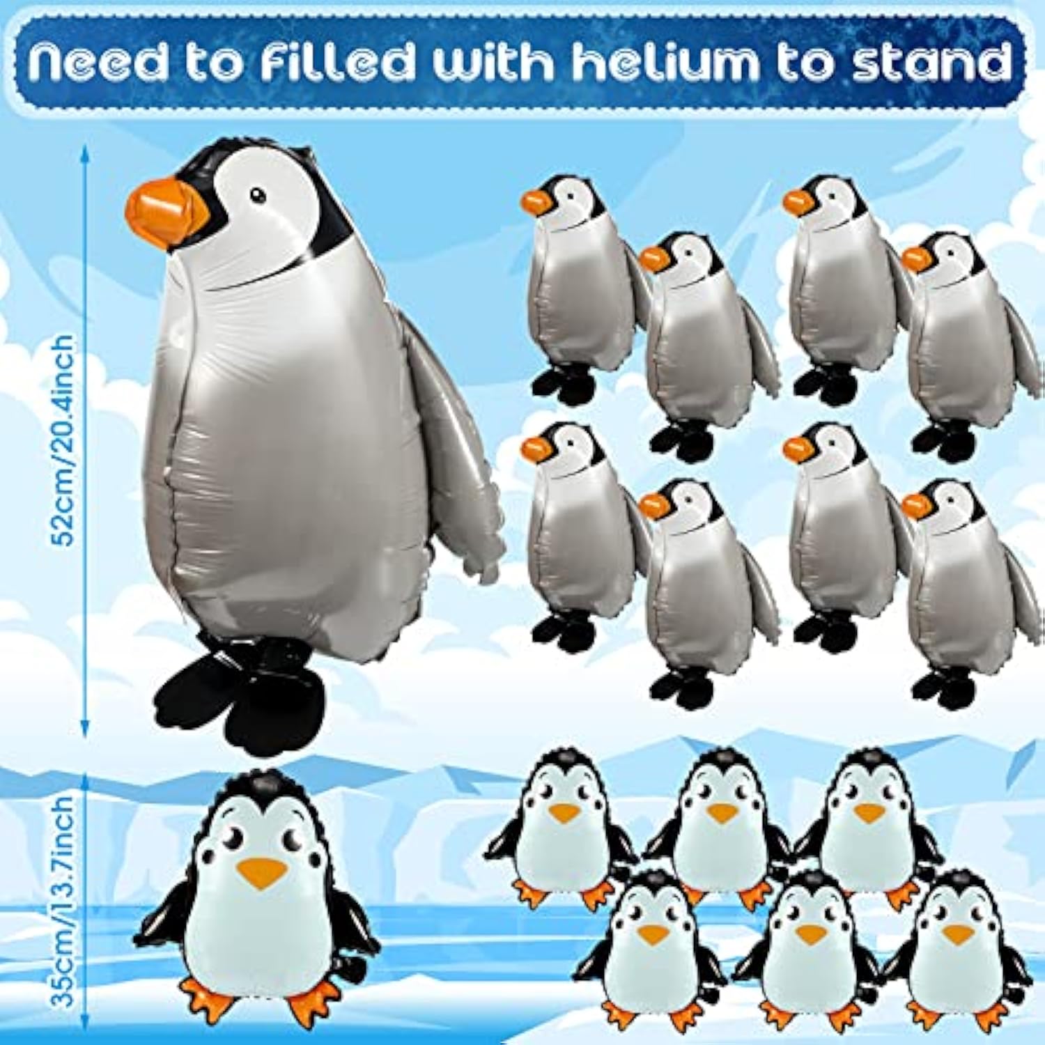 14pcs Walking Penguin Foil Balloons for Kids Birthday Baby Shower Party Decor