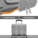 MOSISO 360 Protective Laptop Sleeve Compatible with MacBook Air/Pro, 13-13.3 inch Notebook, Compatible with MacBook Pro 14 inch M4 M3 M2 M1, Side Open Bag with 2 Accessory Pockets&Handle&Belt, Gray