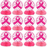 12 Pcs Pink Bow Volleyball Centerpieces Breast Cancer Awareness Decorations