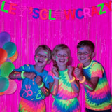 3 Pack Glow in the Dark Neon Party Decorations Backdrop and Banner