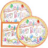 40PCS Happy Birthday Paper Plates & Napkins Set - 20 Plates & 20 Napkins