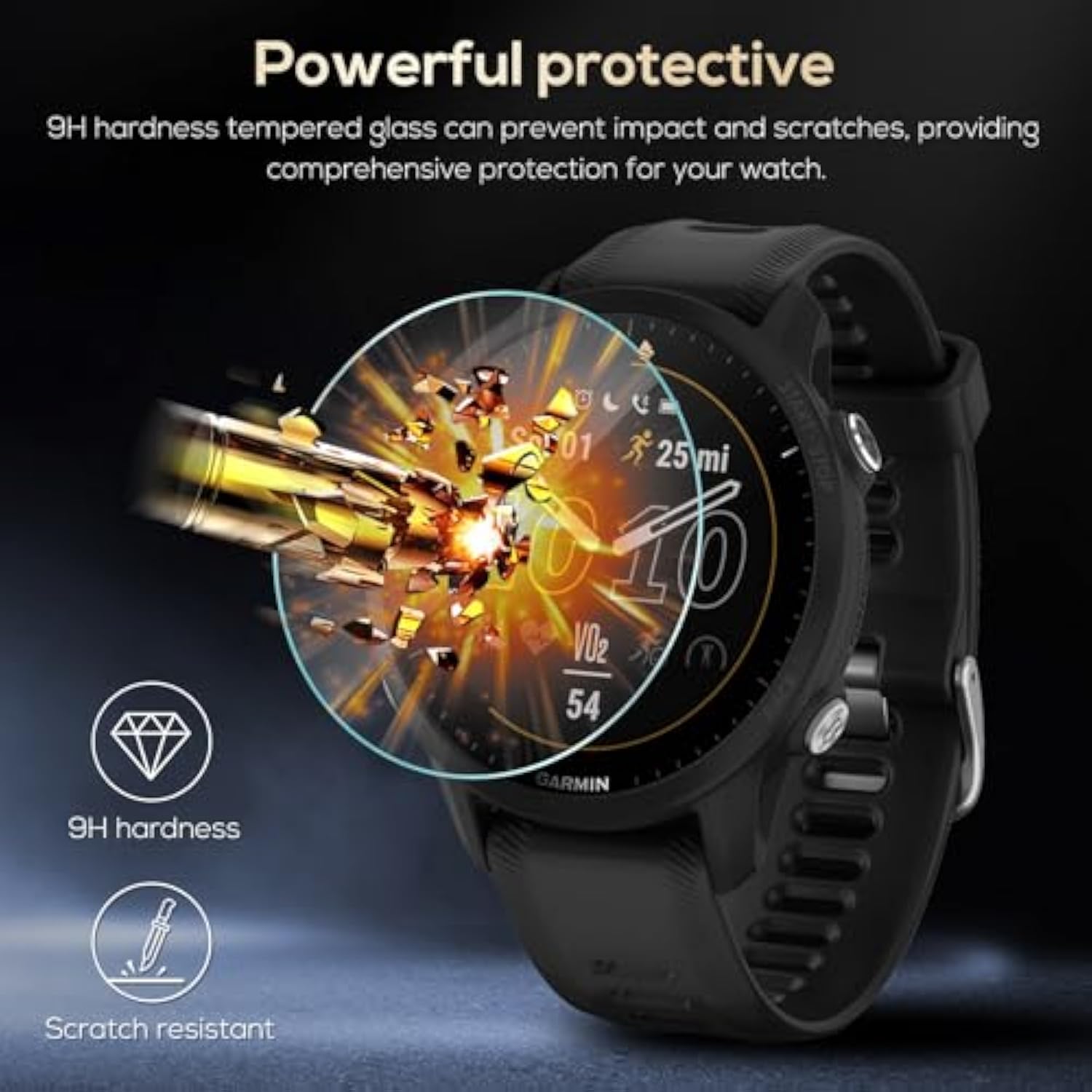 [5 Pack] Screen Protector For Garmin Forerunner 255/255 Music Hd Tempered Glass Screen Protector,Smartwatch Anti-Scratch Bubble-Free