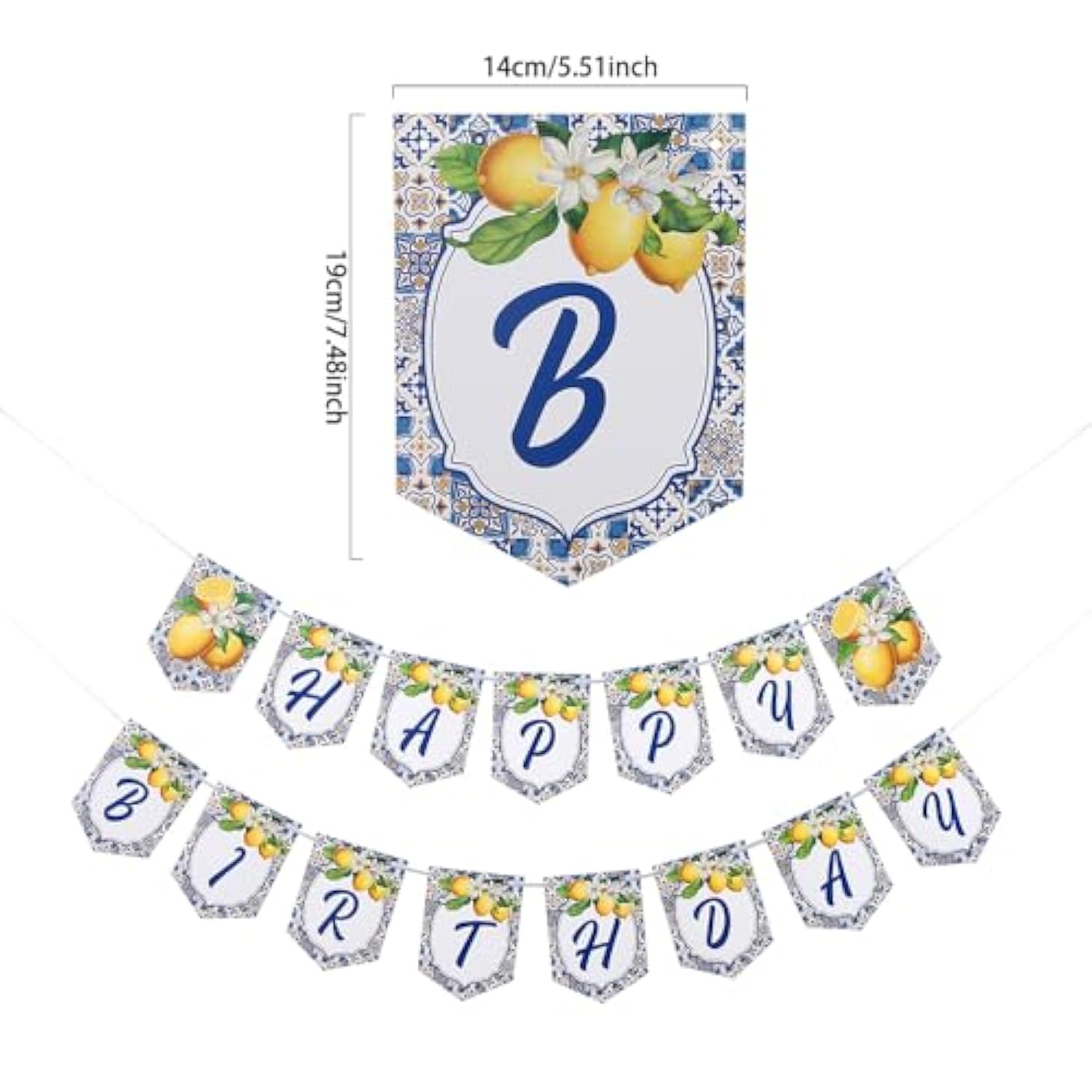 Summer Lemon Party Decoration Packs,Royal Blue Yellow Balloons,Banners,Cake Toppers,Hanging Swirl Streamers,Capri Lemon Birthday Wedding Supplies,Her Main Squeeze Bridal Shower Amalfi Coast Decors