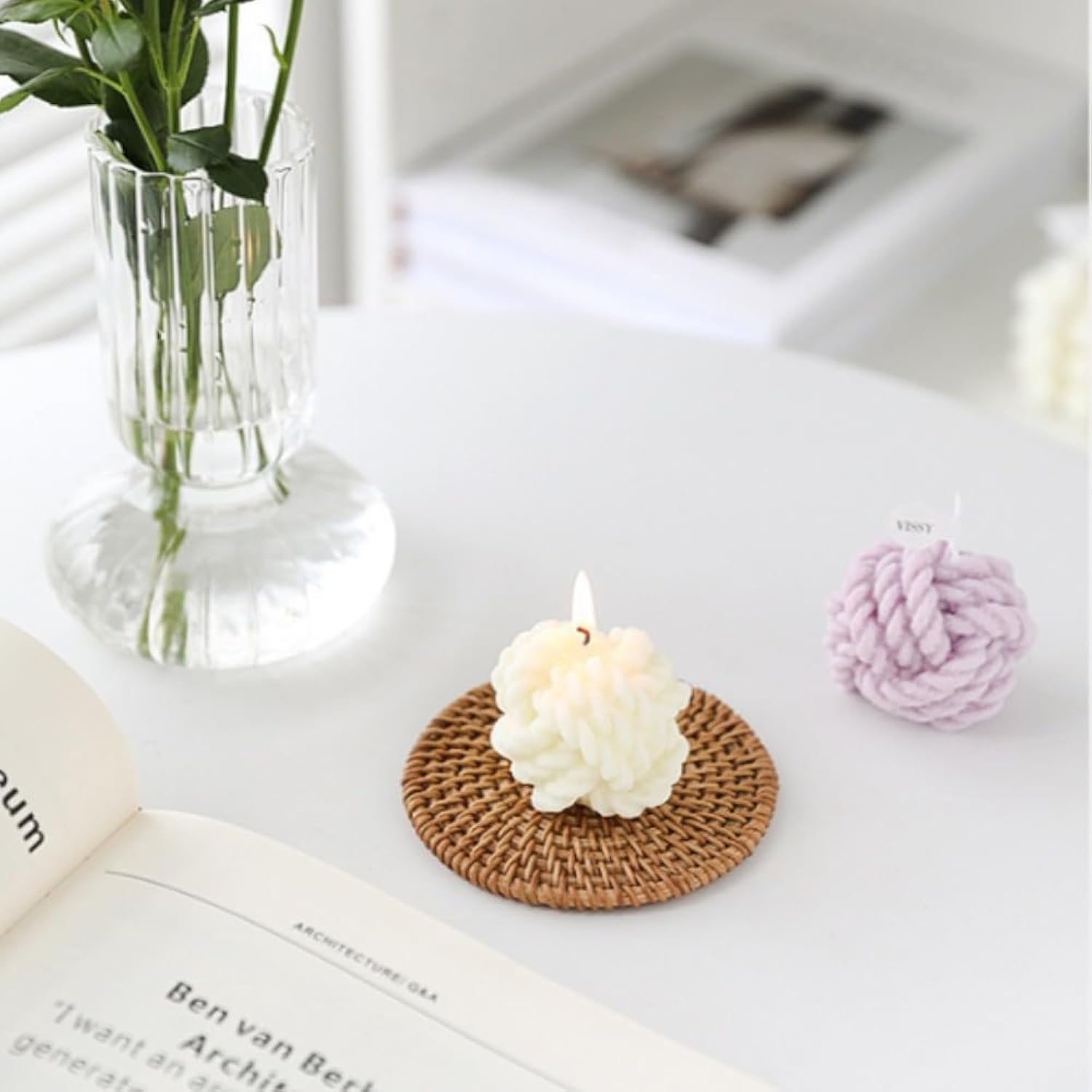 Decorative Candles Knot Candle Twisted Candles Aesthetic Candles - Cube Soy Wax Candles, Soy Wax Scented Candle For Valentine'S Day Birthday Wedding 2 Pack