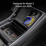 Wireless Charger For Tesla Model 3 2017 2018 2019 2020, Dual Phone Charging Pad For Tesla Model 3 Accessories, Car Center Console Interior, Compatible With Iphone & Smartphones, Black