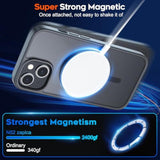 iPhone 14 15 Magnetic Magsafe Case Slim Matte Shockproof Black