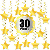 30-Pack Gold Star Hanging Swirls Party Decorations New Years Eve 2026
