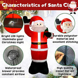 Inflatable Christmas Yard Decorations 8Ft Santa Claus With Gift Bag Blow Up Outdoor Decoration With Built-In Led Light F