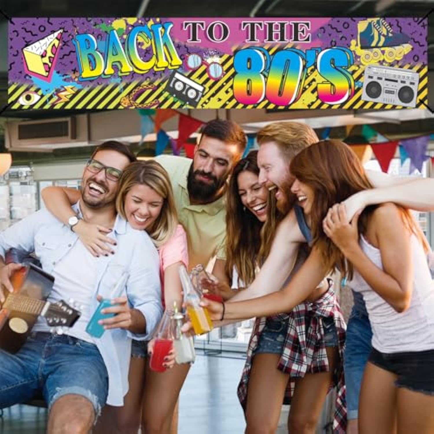 80S Party Decorations Back To The 80S Banner Backdrop, 1980S Hip Hop Graffiti Party Supplies, Throwback 80'S Birthday Party Photo Booth Props Yard Sign Decor