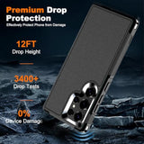 Hualele For Samsung Galaxy S24 Ultra Case,[Military Grade Protection] [Dropproof Shcokproof] Anti-Slip Grip Slim Dual Layer Rugged Heavy Duty Galaxy S24 Ultra Phone Case,Black