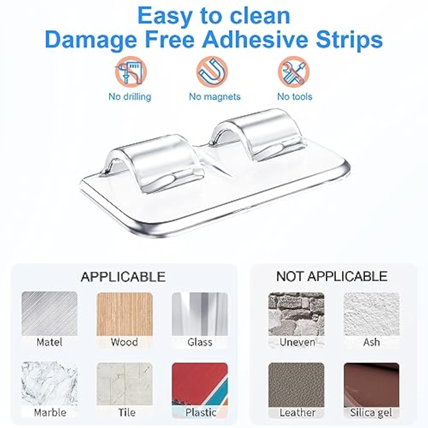 Hooks For Outdoor String Lights Clips: 26Pcs Heavy Duty Light Hook With Waterproof Adhesive Strips - Outside Clear Cord Holders For Hanging Christmas Lighting - Outdoors Sticky Clip