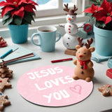 Coquette Pink Mouse Pad, Pink Christian Gifts Mouse Pad, Christian Gifts For Women Faith, Christian Gifts For Teen Girls, God Is Good, Office Desk Accessories, 8.7X8.7 Inch