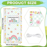 Spring Composition Notebook Classroom Door Cover Green Floral Butterfly Rainbow Hanging Banner Back To School First Day Of School Welcome Backdrop Wall Door Decor For Kindergarten Preschool Elementary