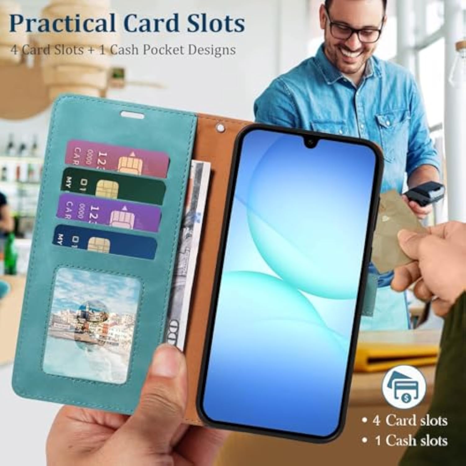 Samsung Galaxy A17 Wallet Case with RFID Blocking, Green