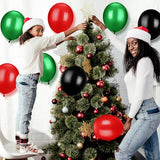 100 Pcs Red Black Green Balloons, 13 Inch