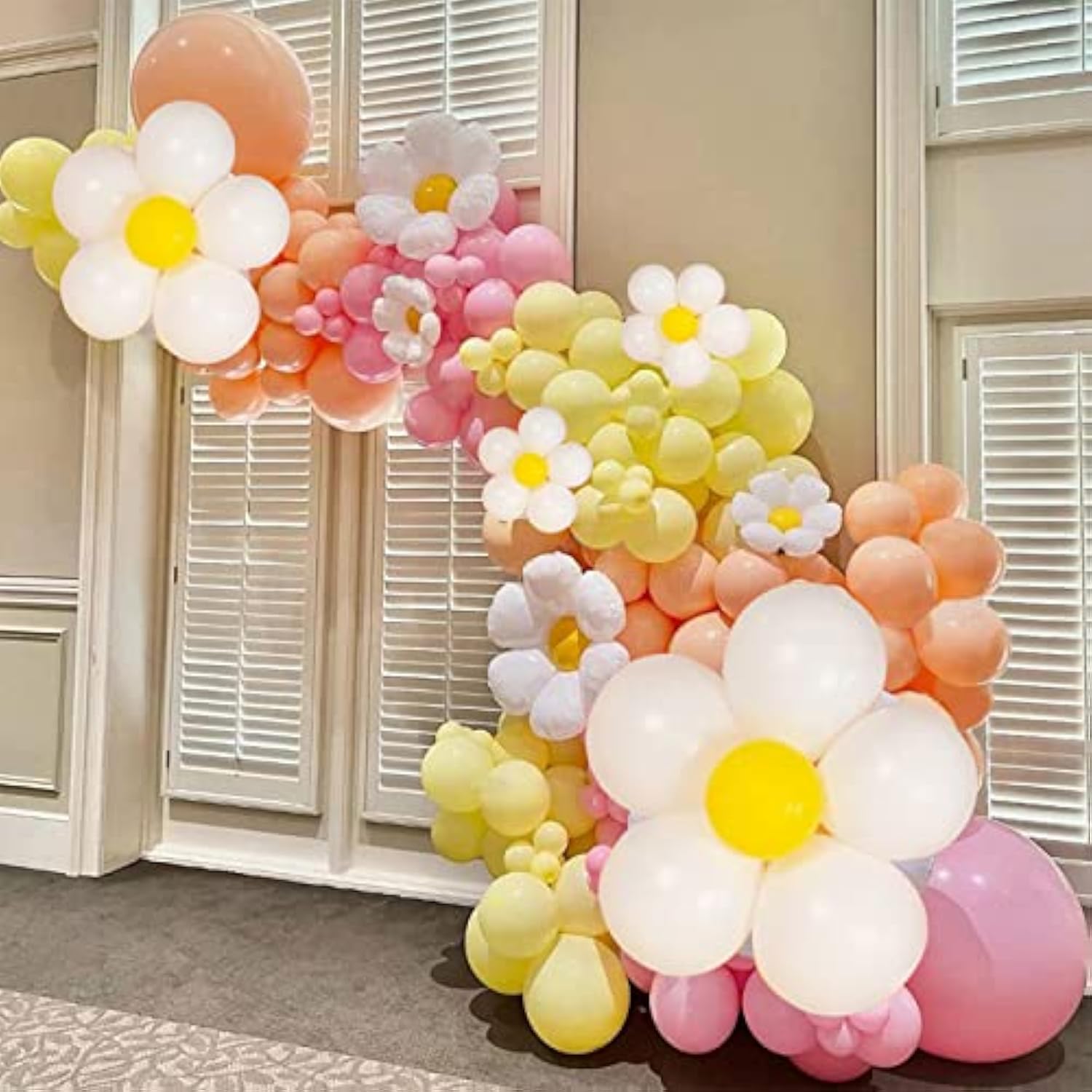 137 Pc Daisy Flower Balloon Garland Kit Groovy Boho Pastel Party Decorations