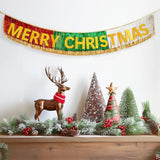 Merry Christmas Banner | Christmas Banner With Foil Fringe Tinsel Curtains 6 Feet | Christmas Party Banner For Xmas Party Supplier | Xmas Indoor Hanging For Party Decorations