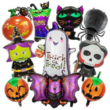 Halloween Foil Balloon Set: Ghost, Spider, Pumpkin, Bat, Witch - 10PCS
