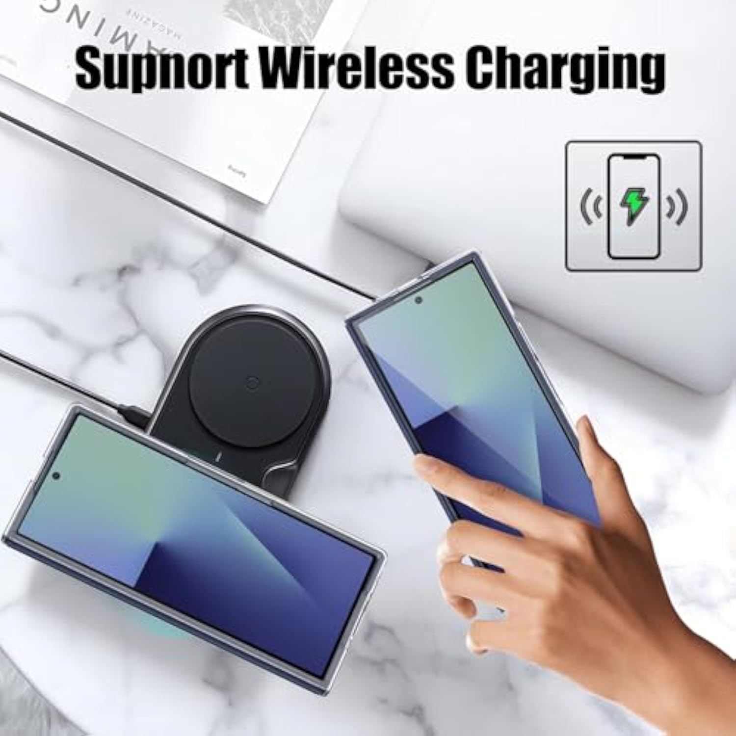 Magnetic Case For Samsung Galaxy Z Fold 7 With Privacy Screen Protector [Compatible With Magsafe],Ultra Thin Anti Yellowing Scratch Resistant Bumper Cover For Galaxy Z Fold 7 2025,Clear