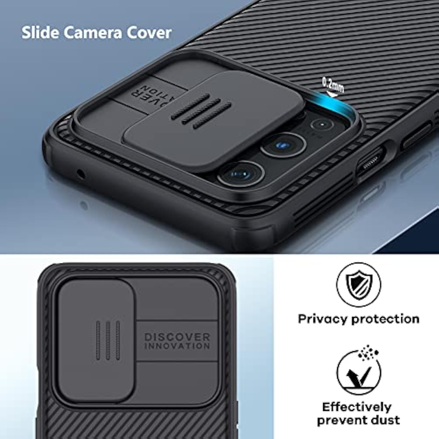 Oneplus 9 Pro Case - Slide Camera Cover, Upgraded Camshield Pro 2021 - Black