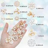 60 Pieces Rhinestone Buttons,Faux Pearl Embellishments Buttons,Flat Ba