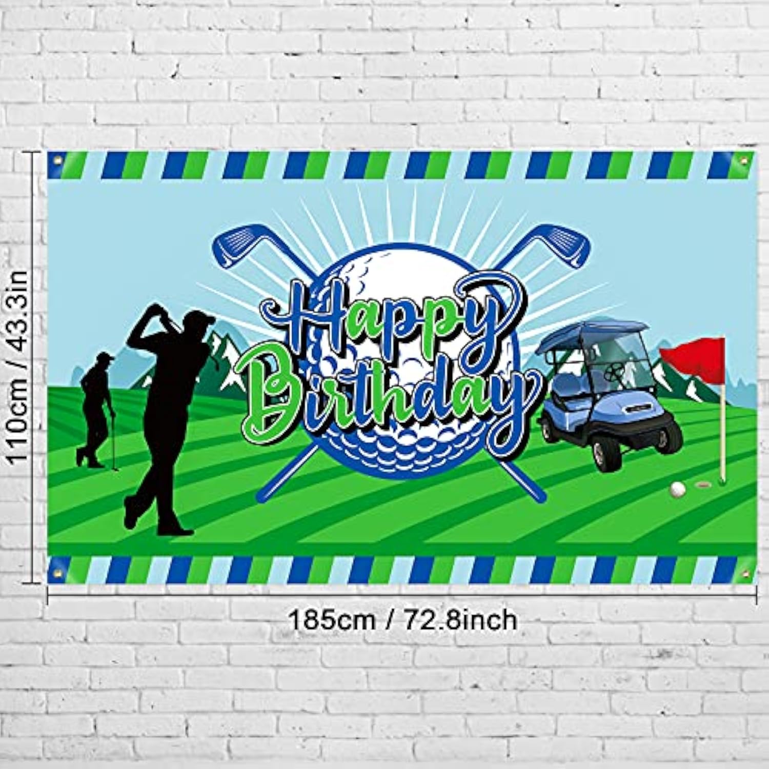 Golf Birthday Party Backdrop Banner – 73x43in, Sports Theme for Men