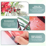 Cardinal Sticker, 4 Pieces, Merry Christmas Wall Decal, Red Bird Vinyl Decal, Pine Cones Window Cling For Wall, Office, Home, Bathroom Decor, Christmas Decoration