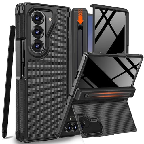 for  Galaxy Z Fold 5 Case with S Pen Holder & Stylus and Invisible Kickstand,Built in Privacy Screen Protector and Hinge Phone Cover for