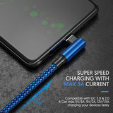 Usb C Cable 90 Degree Right Angle[2Pack 10Ft], Usb A To Type C Nylon Braided Fast Charging Cable For Samsung Galaxy S22 Ultra/S22+/S22/S21, Note 20+/20, Ps5, Google Pixel, Ipad Pro(Not For 2021)