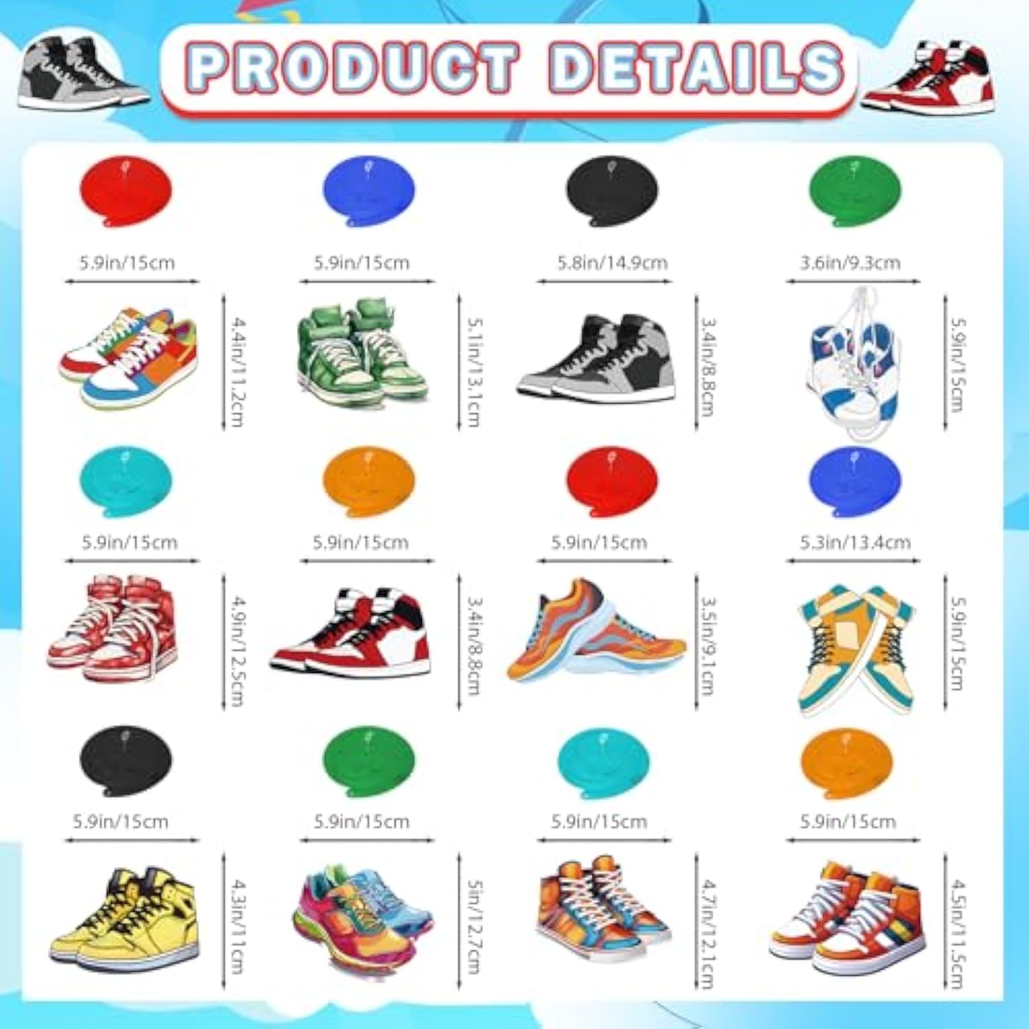 24Pcs Sneaker Hanging Swirls, Sneaker Party Decorations, Sneaker Shoes Ceiling Swirls Streamer Decorations For Sport Shoes Birthday Baby Shower Decor Supplies