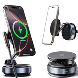 Wireless Charger Car Phone Holder For Magsafe,360°Adjustable Vacuum Magnetic Phone Holder Suitable For Non-Smooth Surfaces,Compatible With Iphone 16/15/14/13/12 Series