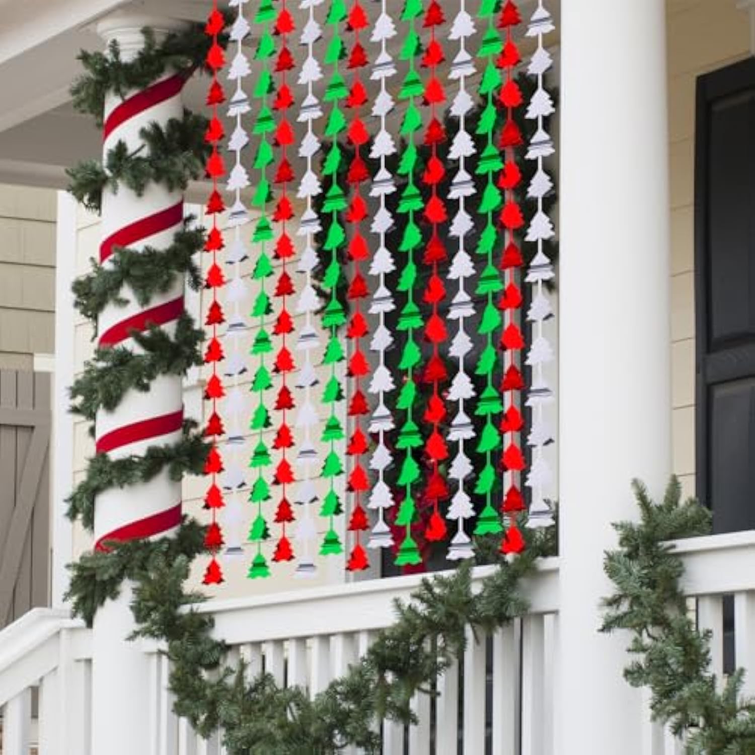 Mega-L 2 Pack Christmas Foil Fringe Curtains Red Silver Green Party Decor