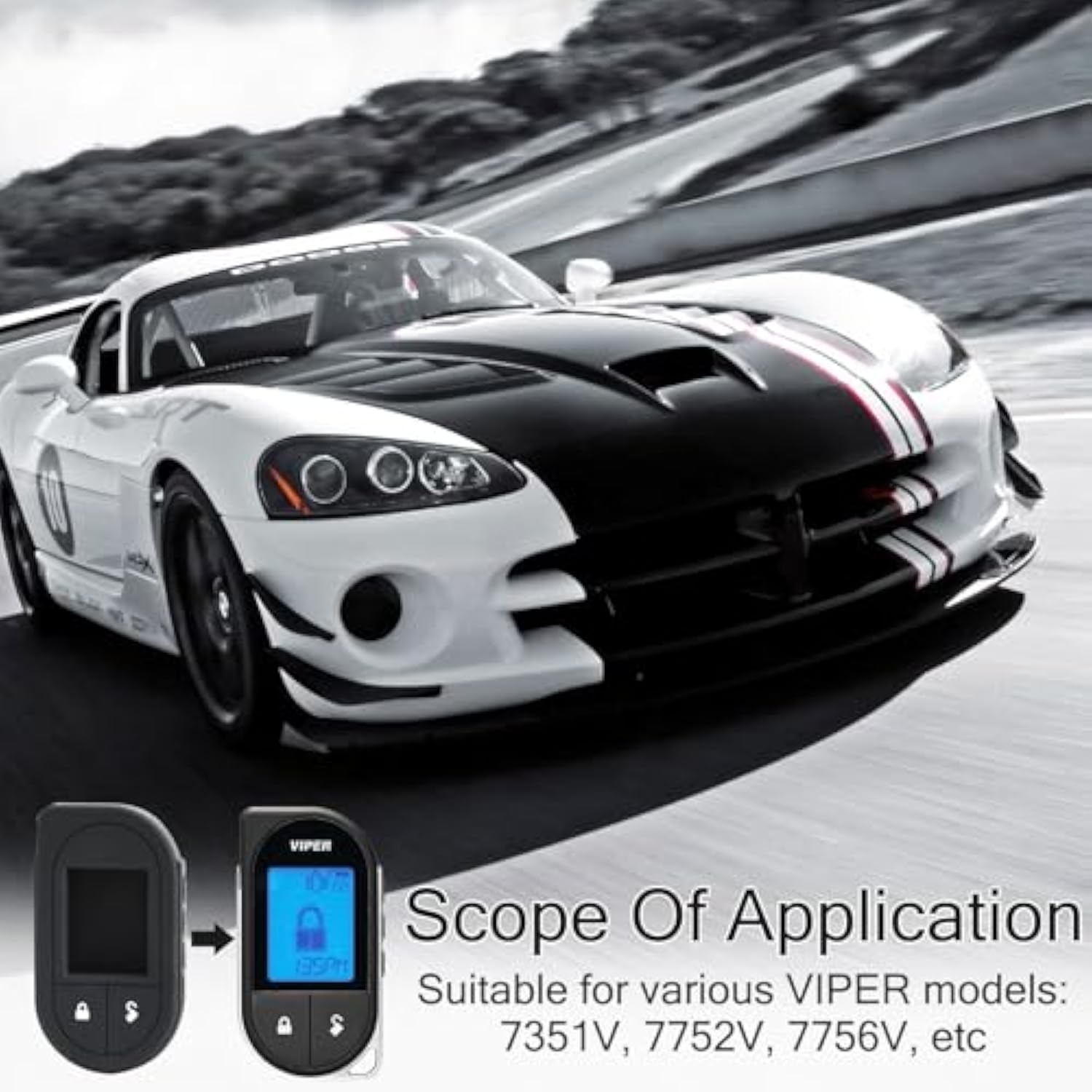 Remote Case For Viper, Soft Silicone Car Key Case Shell, Protective Fob Cover With Button, Non-Toxic Keyless Entry Remote Control Replacement For Viper #4706 5706 7351V 7752V 7756V
