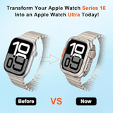 Metal Bumper Cover Compatible With Apple Watch Series 10 Case 46Mm, [Turn 46Mm Into Ultra Look] Rugged Shockproof Protector With Back Frame For Iwatch 46Mm, Titanium