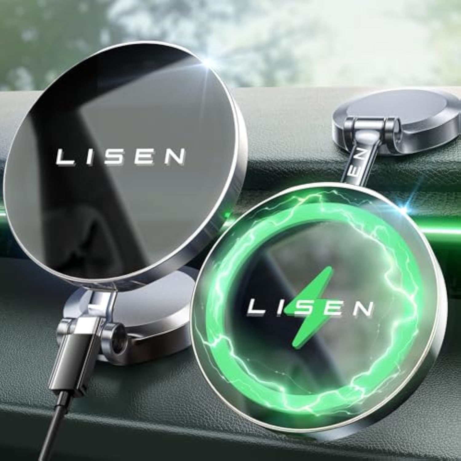 For Magsafe Car Charger Dashboard, 360° Rotatable Mag Safe Charger Car Mount Iphone 16 Pro Max, Ultra Magnetic Wireless Car Charger For Car Mount For Iphone 15 14 Pro Max, Black