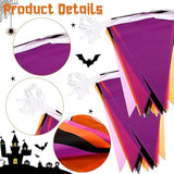 656ft Halloween Pennant Banner 20pcs Purple Orange Black Triangle Flags Fabric Bunting Decor