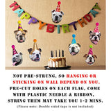 Dog Birthday Garland, Funny English Bulldog Face Portrait Birthday Banner, Bday Party Decoration…