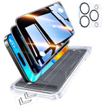 Military-Grade Tempered Glass For Iphone 16 Pro Max Privacy Screen Protector 2 Pack + Camera Lens Protector 1 Pack [100% Anti Spy] [3S Easy Installation No Bubble] Longest Durable