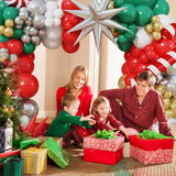 Christmas Balloon Garland Arch Kit Pinwheel Star Cane Foil Balloons
