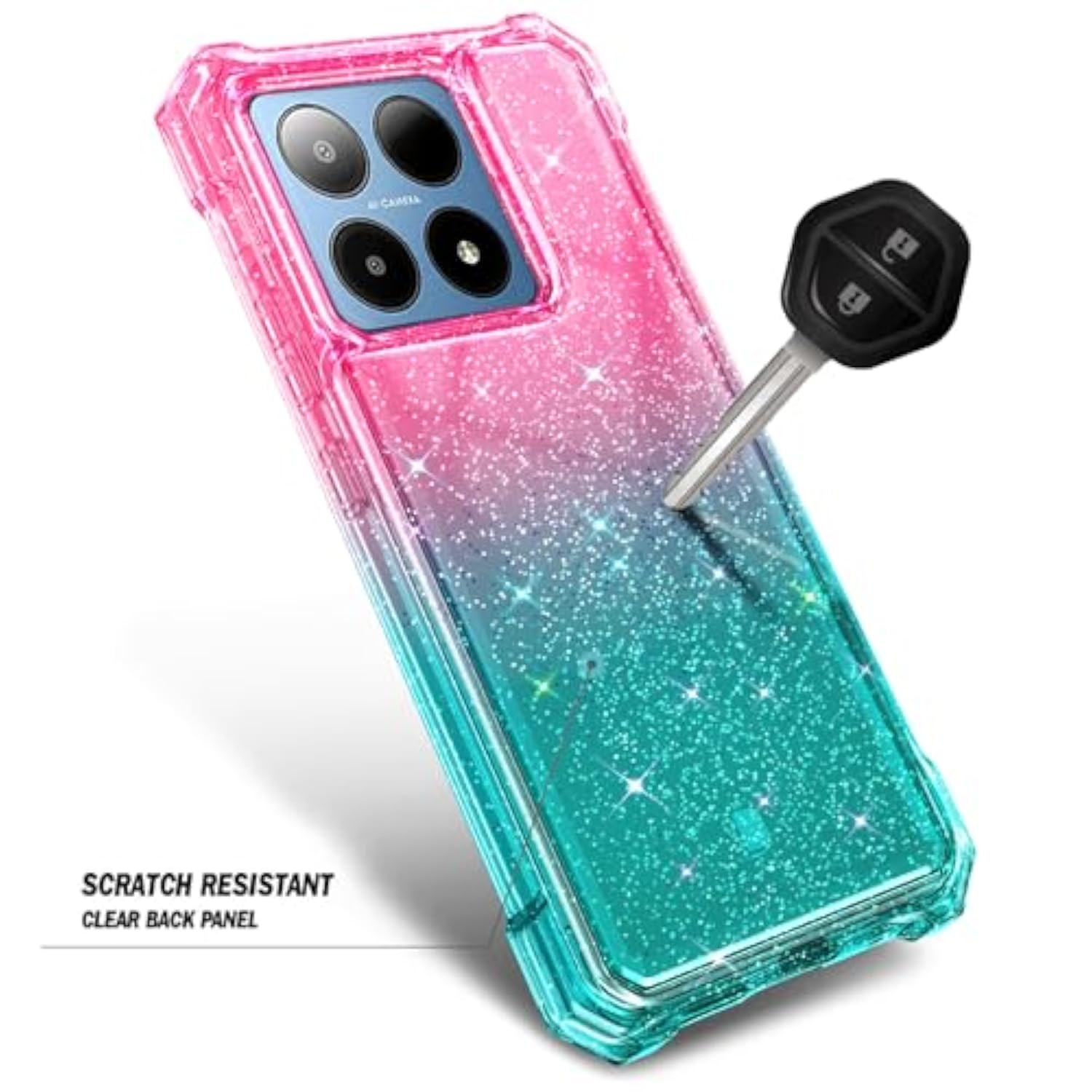 Boost Summit 5G Case with Tempered Glass Full-Body Shockproof Cover Pink/Aqua